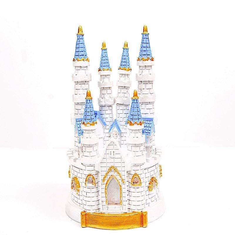 8.5 in tall White and Blue Princess Castle Cake Topper