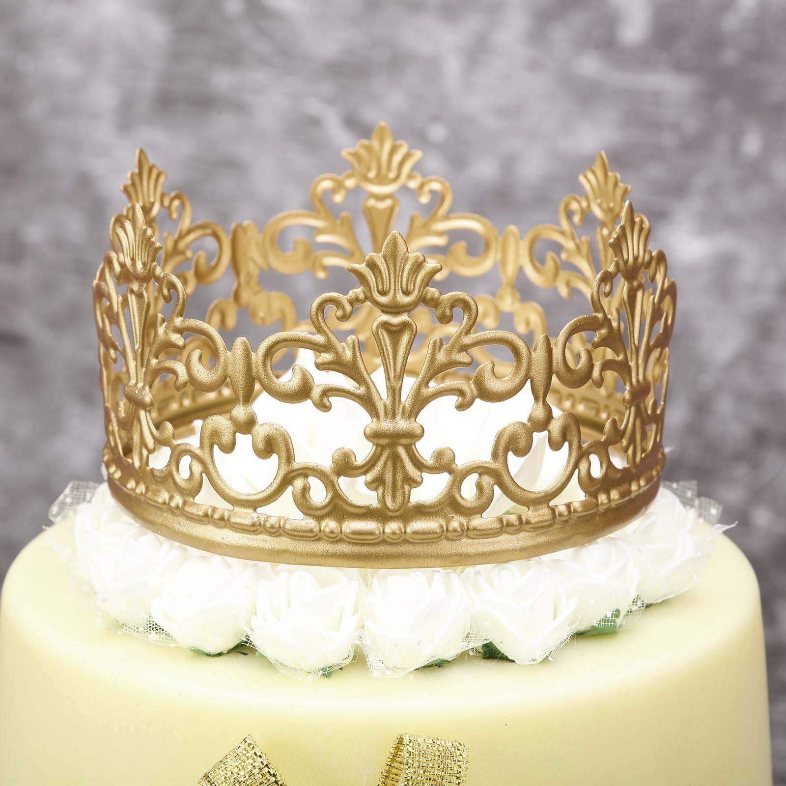 Metal Crown Cake Topper Princess Kids Birthday Party Decorations