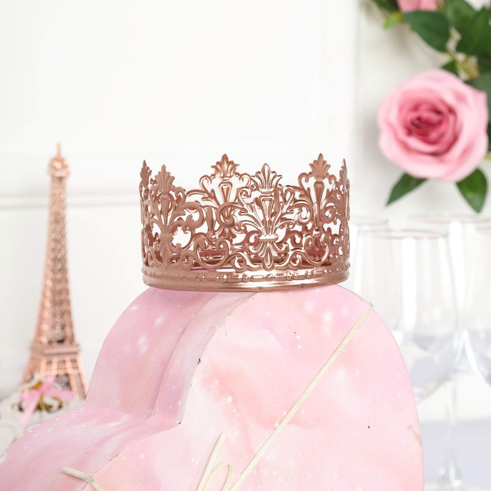 Metal Crown Cake Topper Princess Kids Birthday Party Decorations