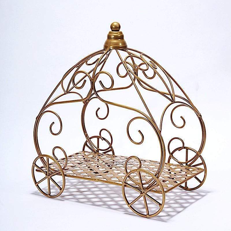 11 in tall Gold Cinderella Carriage Stand Party Centerpiece