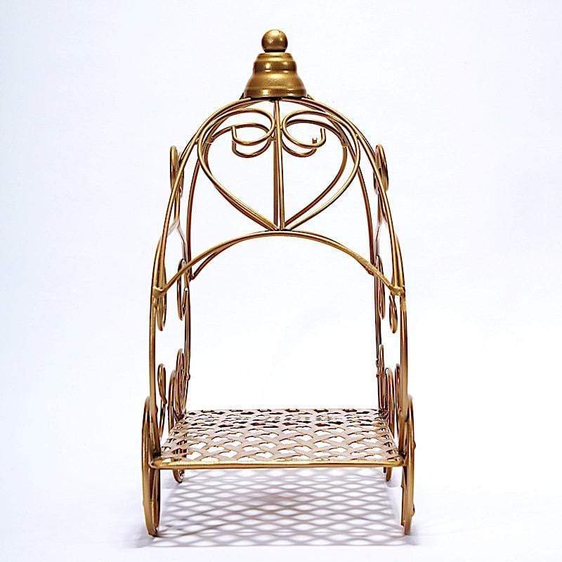 11 in tall Gold Cinderella Carriage Stand Party Centerpiece