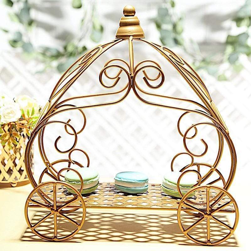 11 in tall Gold Cinderella Carriage Stand Party Centerpiece