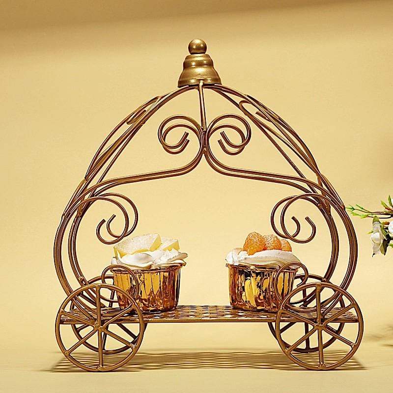 11 in tall Gold Cinderella Carriage Stand Party Centerpiece