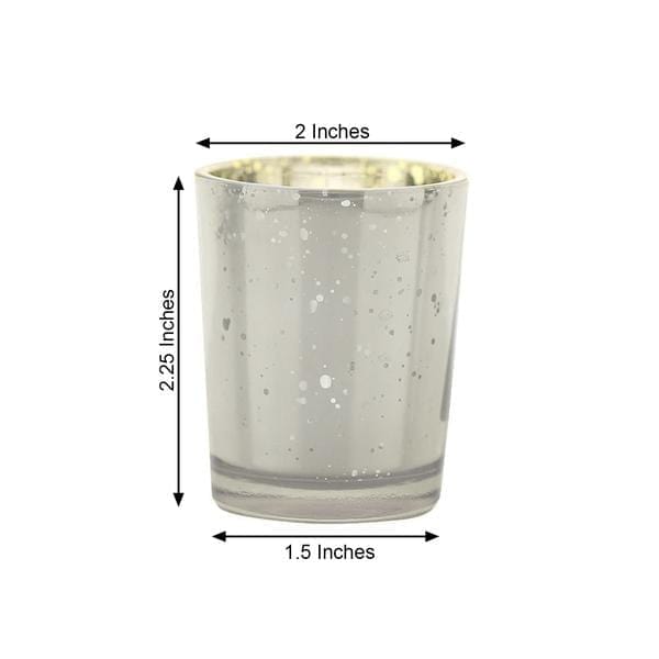 12 pcs 2 in Round Speckled Mercury Glass Votive Candle Holders