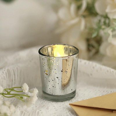 12 pcs 2 in Round Speckled Mercury Glass Votive Candle Holders