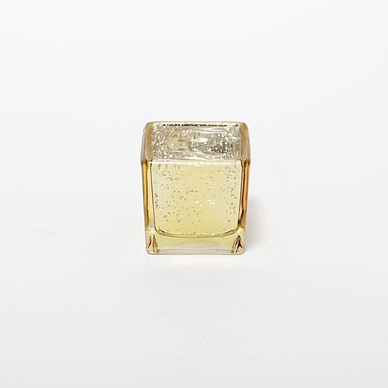 12 pcs 2 in Square Speckled Mercury Glass Votive Candle Holders
