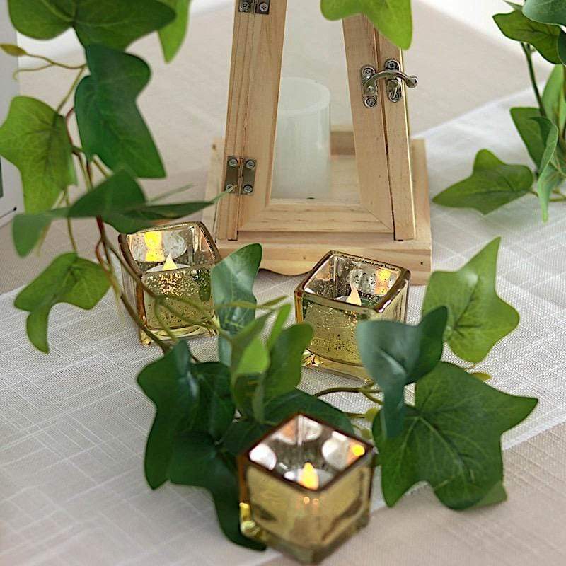 12 pcs 2 in Square Speckled Mercury Glass Votive Candle Holders