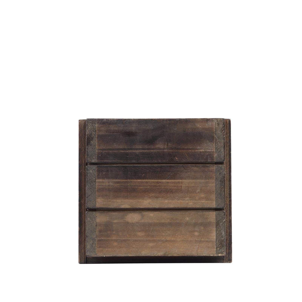 14x5 in Dark Brown Wood Rustic Rectangular Box Planter Holders Centerpieces