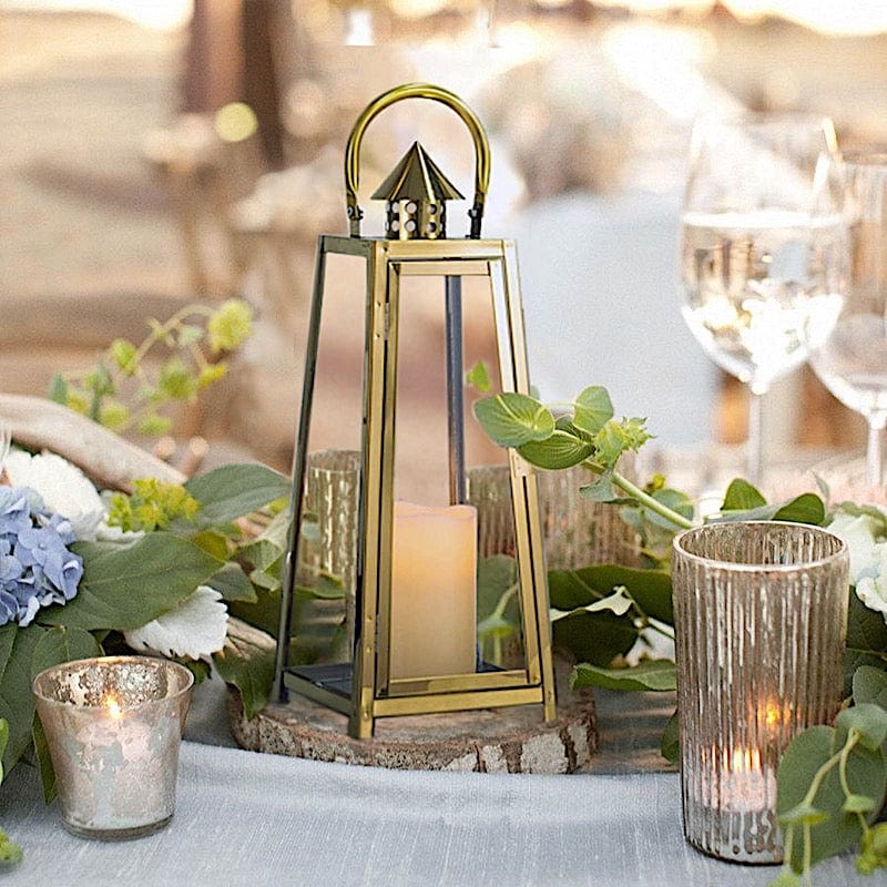 15 in tall Metal Lantern Candle Holder Centerpiece