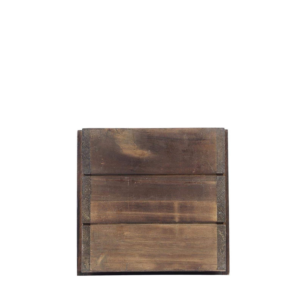 18x6 in Dark Brown Wood Rustic Rectangular Box Planter Holders Centerpieces