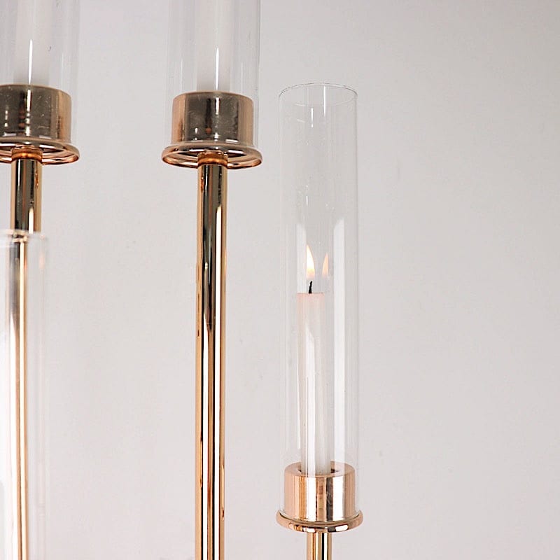 2 Clear Open End Cylinder Glass Hurricane Candle Shades