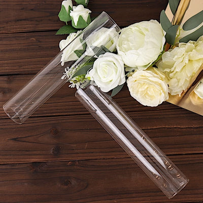 2 Clear Open End Cylinder Glass Hurricane Candle Shades