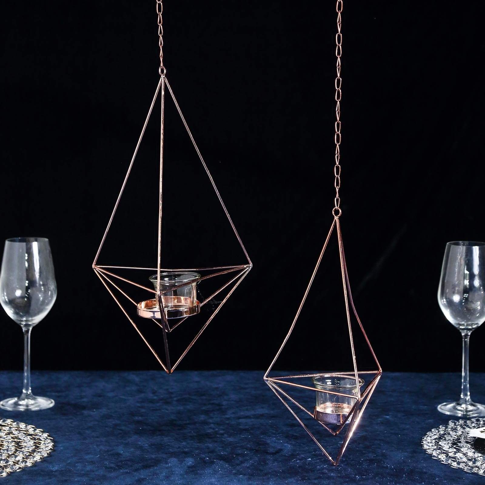 2 Geometric Candle Holders Hanging Decorations