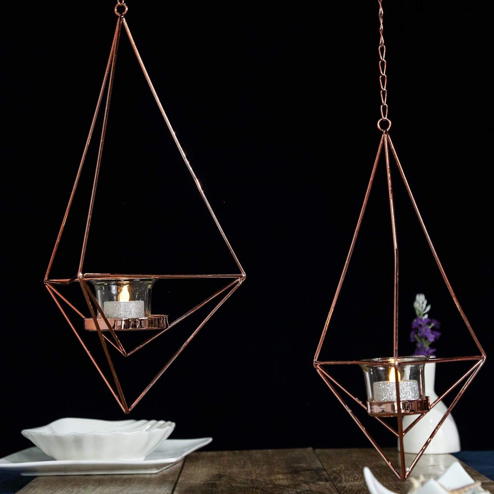 2 Geometric Candle Holders Hanging Decorations