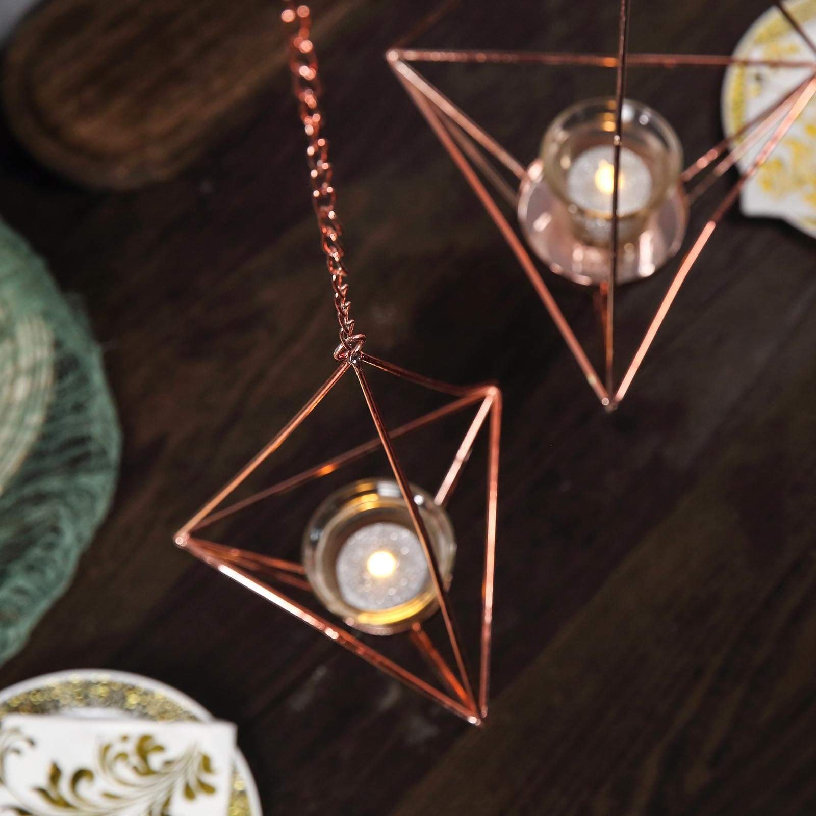 2 Geometric Candle Holders Hanging Decorations