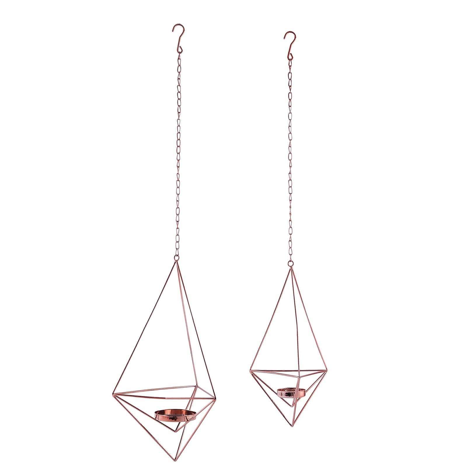 2 Geometric Candle Holders Hanging Decorations