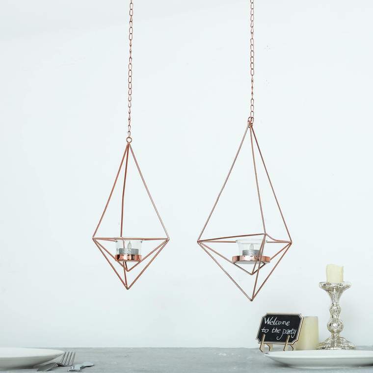 2 Geometric Candle Holders Hanging Decorations