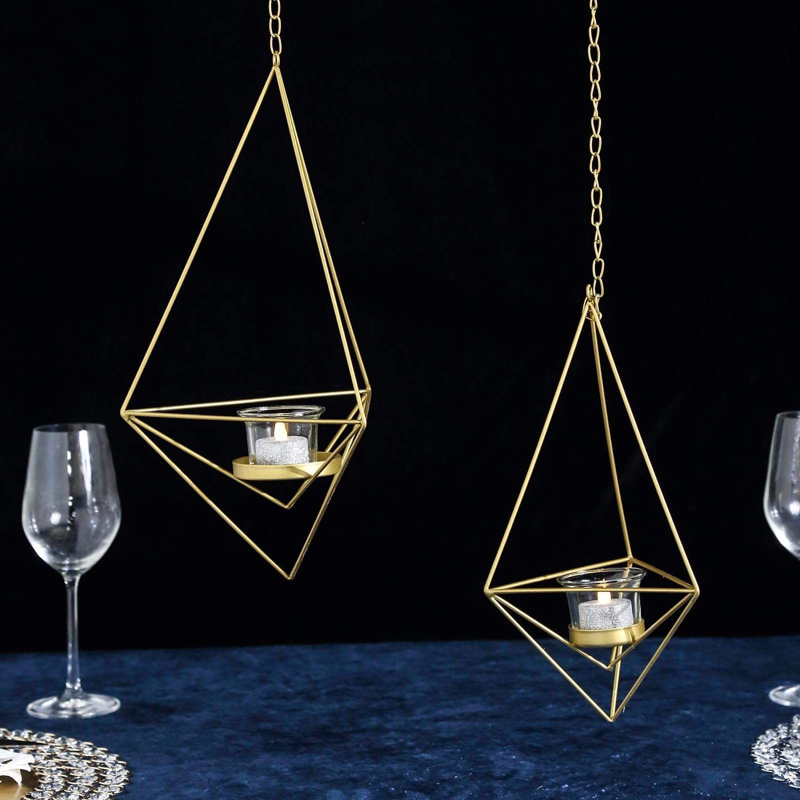 2 Geometric Candle Holders Hanging Decorations