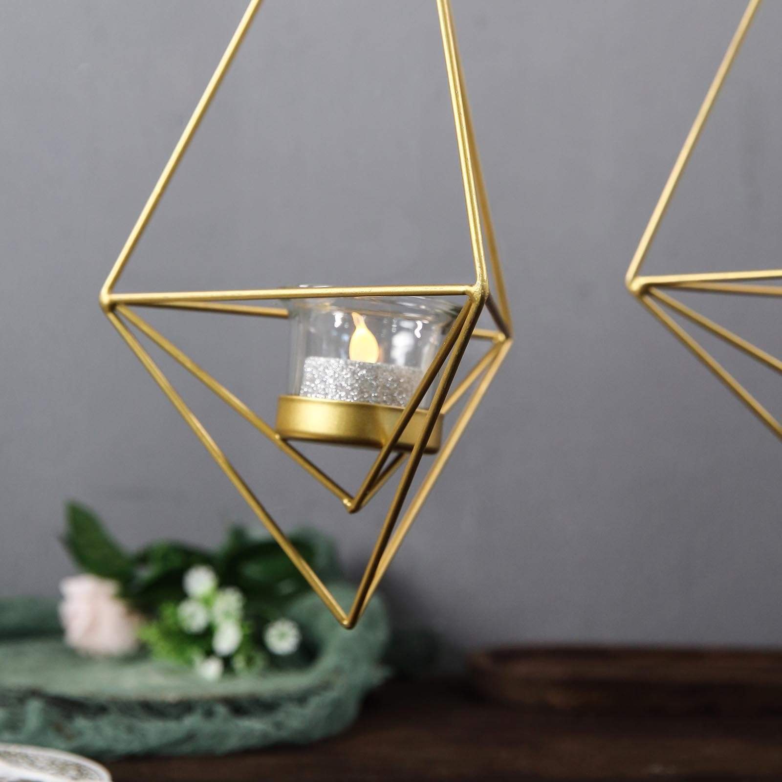 2 Geometric Candle Holders Hanging Decorations
