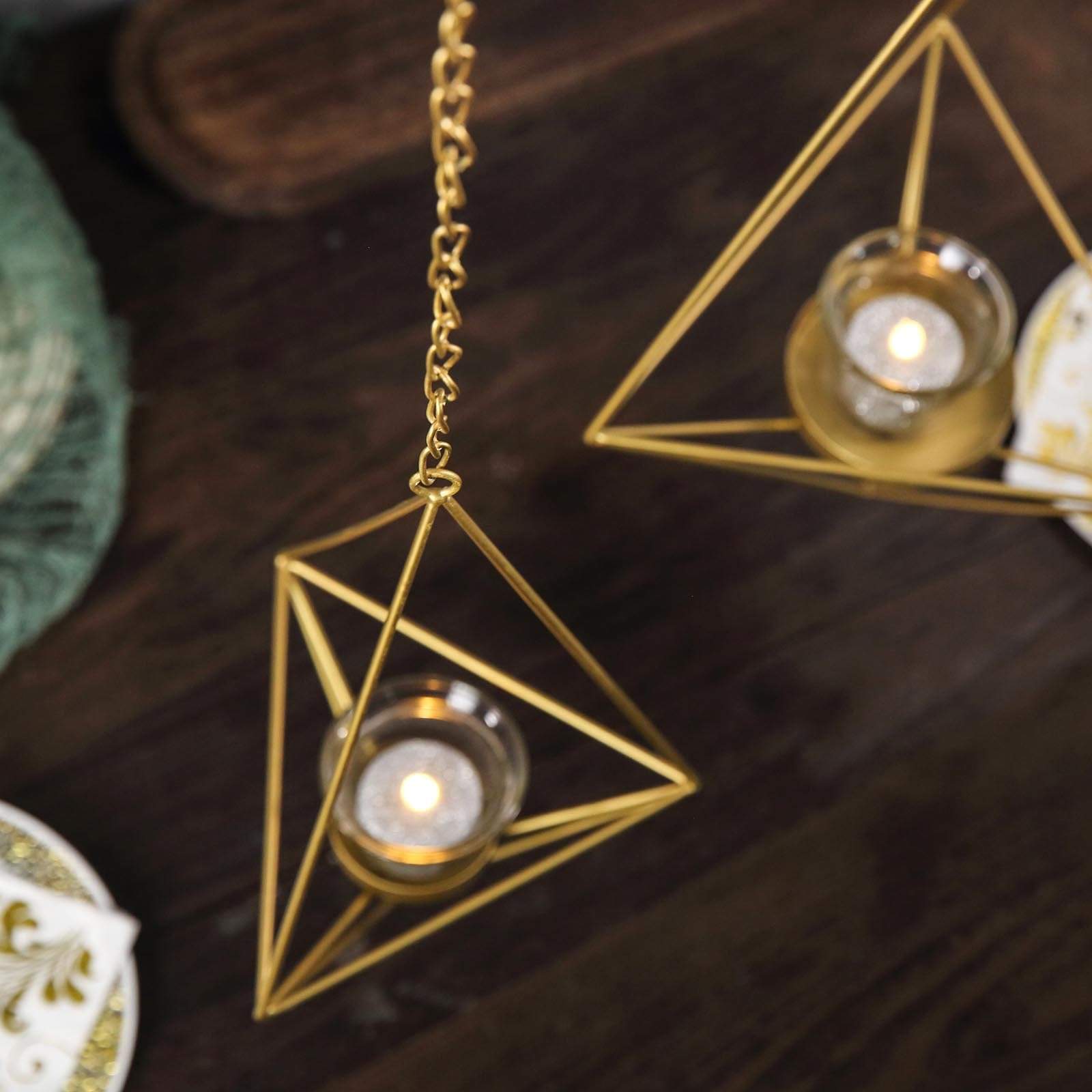 2 Geometric Candle Holders Hanging Decorations