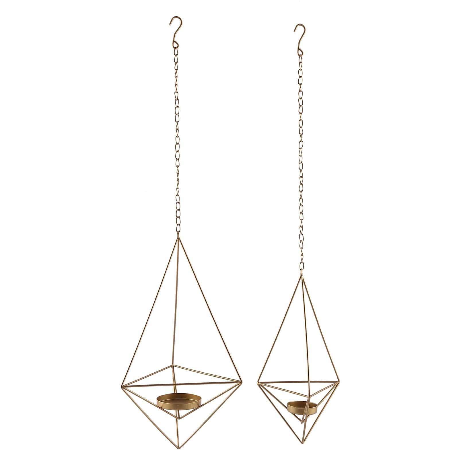 2 Geometric Candle Holders Hanging Decorations