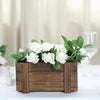 2 pcs 10x5 in Dark Brown Wood Rustic Rectangular Boxes Planter Holders Centerpieces