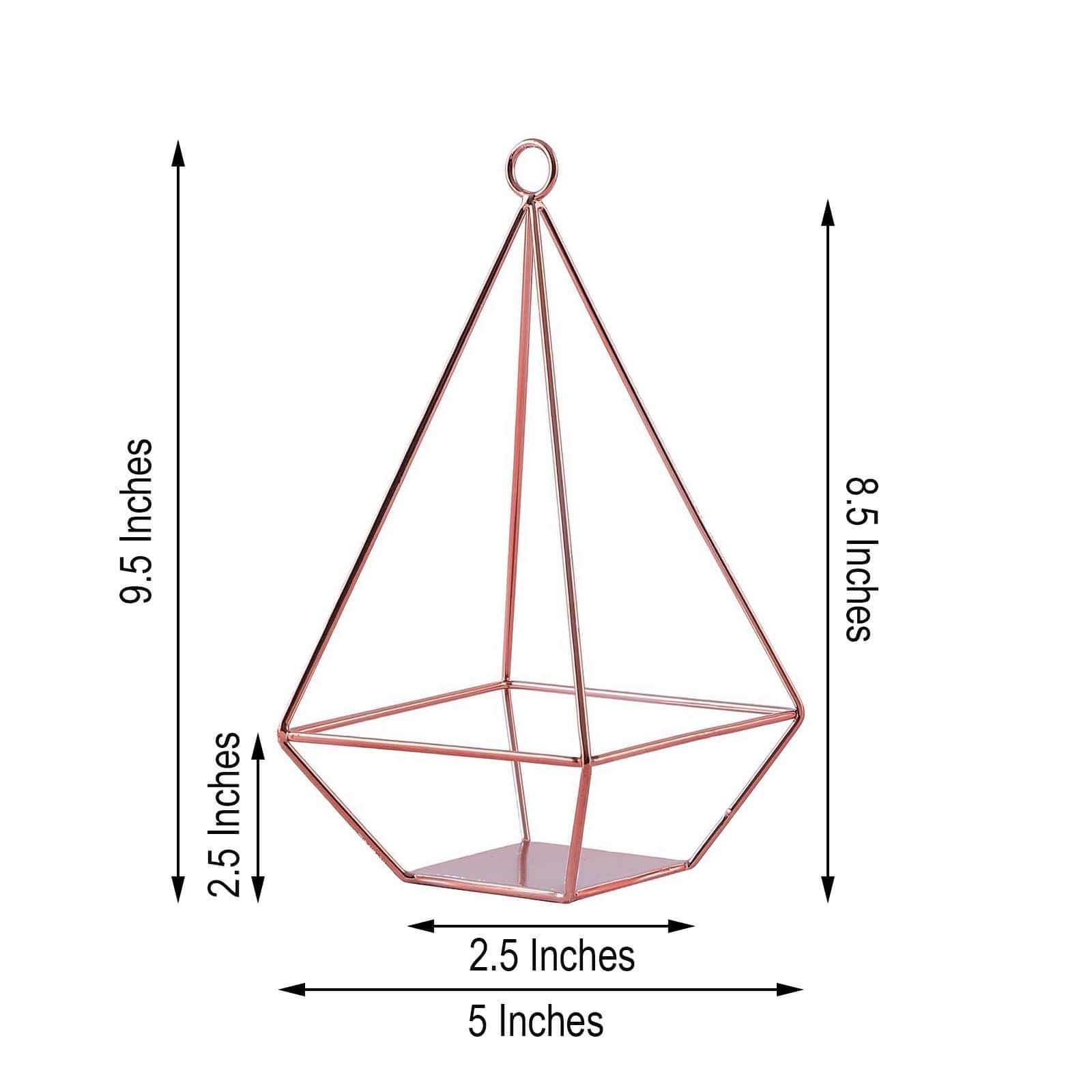 2 pcs 9.5 in tall Geometric Hanging Candle Holders Centerpieces