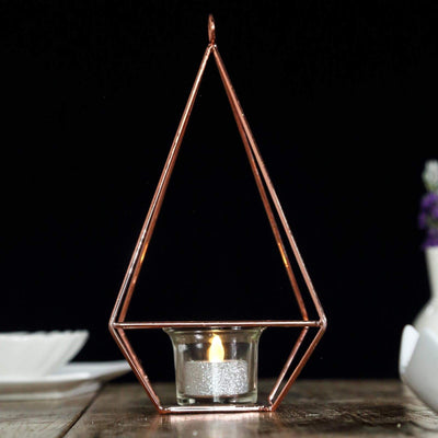 2 pcs 9.5 in tall Geometric Hanging Candle Holders Centerpieces