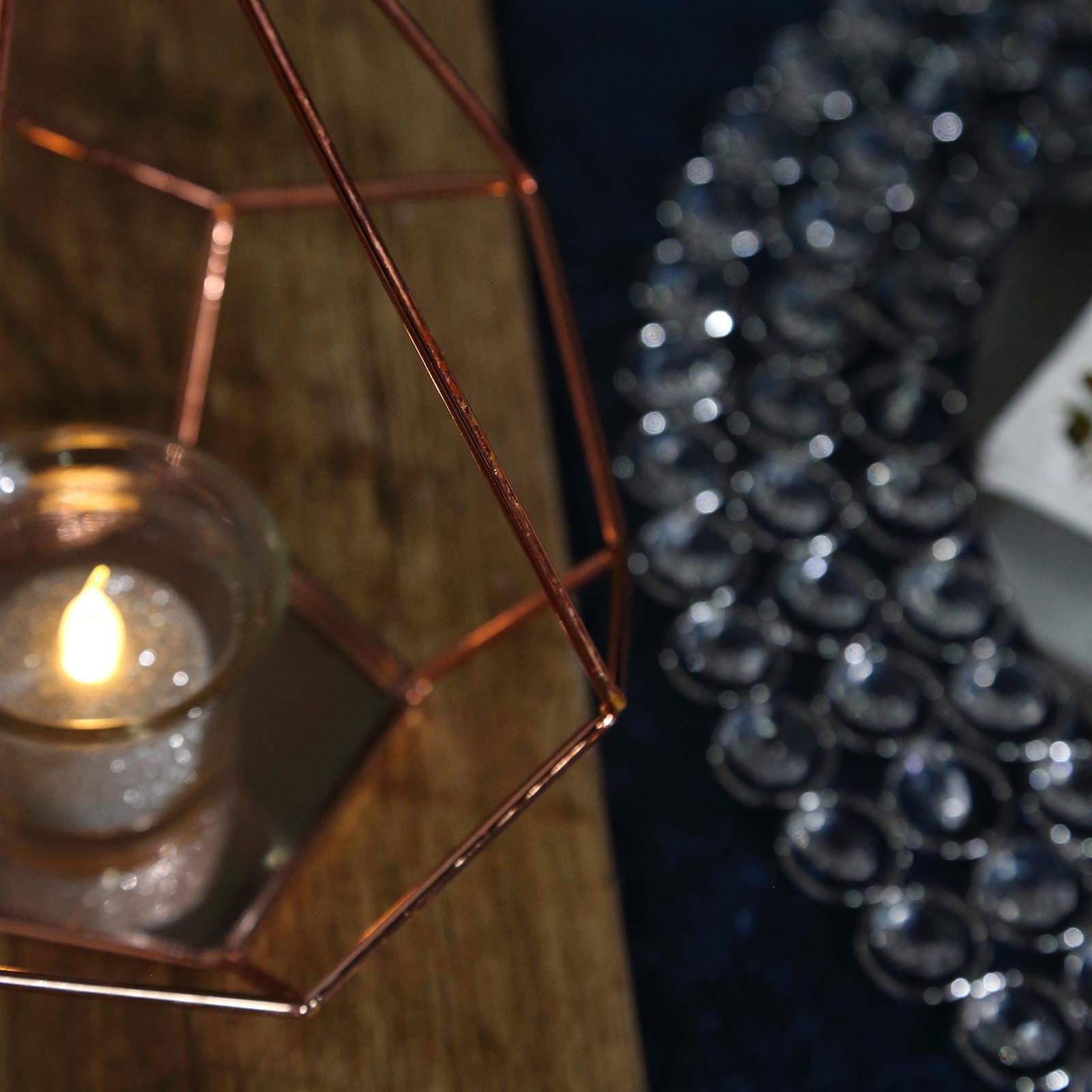 2 pcs 9 in tall Geometric Pentagon Hanging Candle Holders Centerpieces