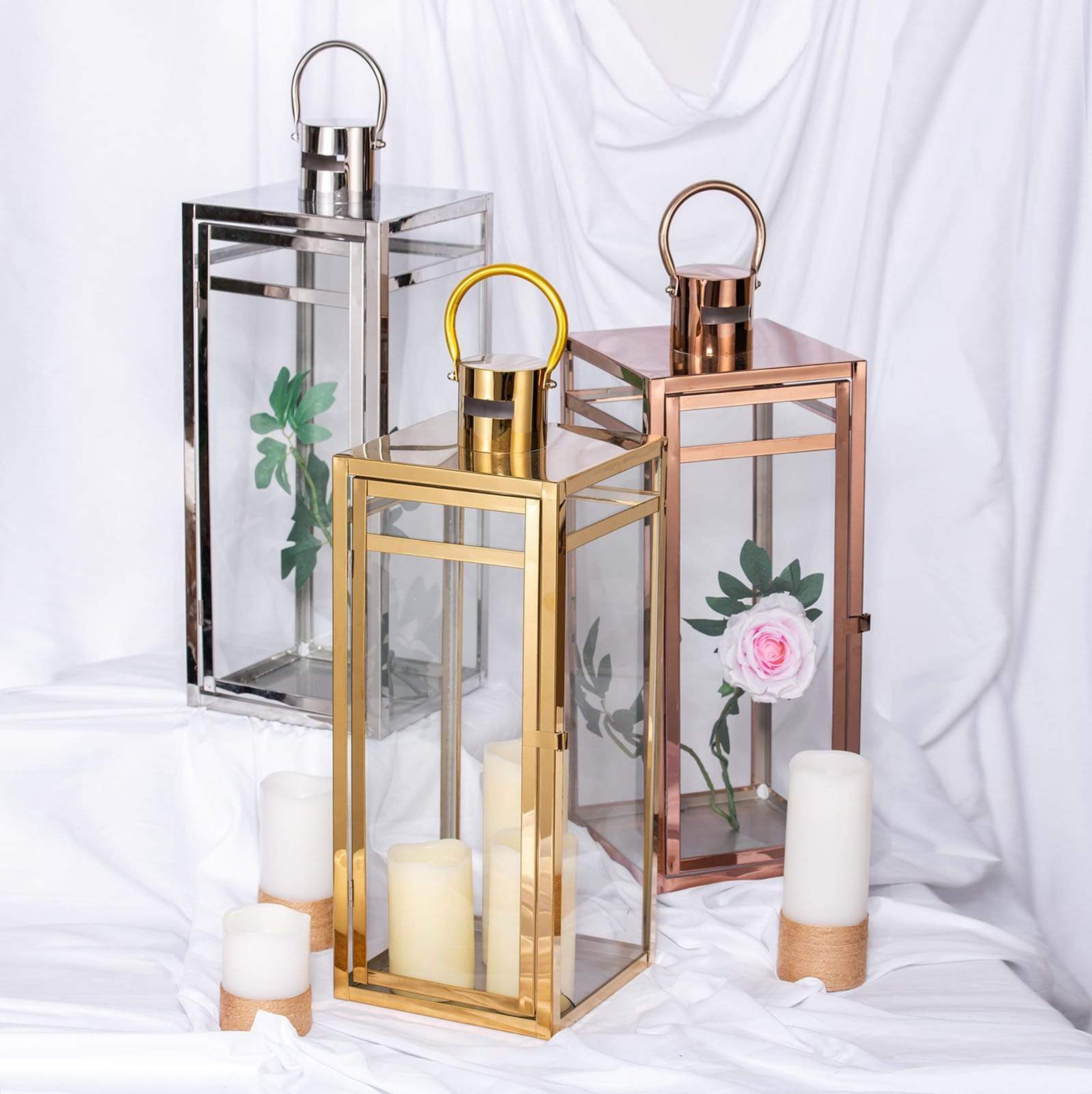 22 in tall Metal Lantern Candle Holder Centerpiece