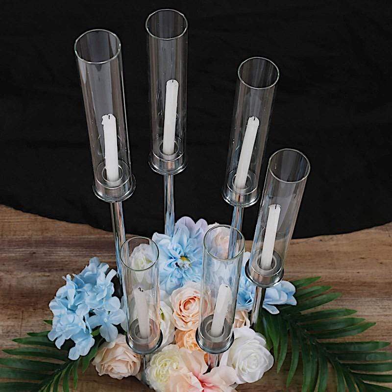 24 in tall Candelabra Candle Holder Centerpiece with Glass