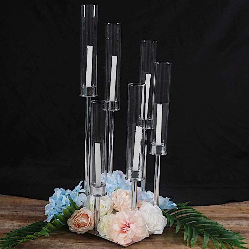 24 in tall Candelabra Candle Holder Centerpiece with Glass