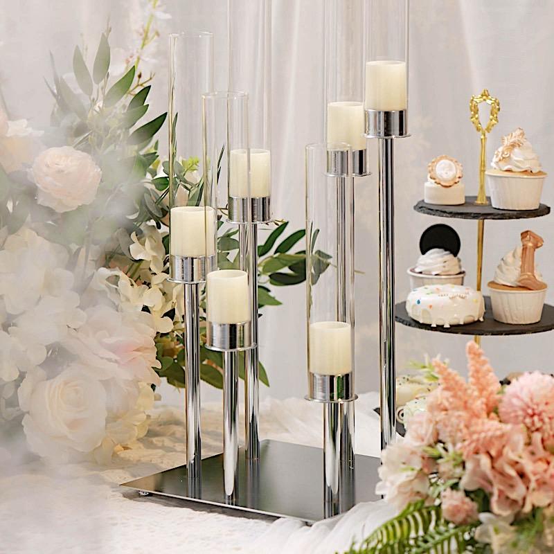 24 in tall Candelabra Candle Holder Centerpiece with Glass