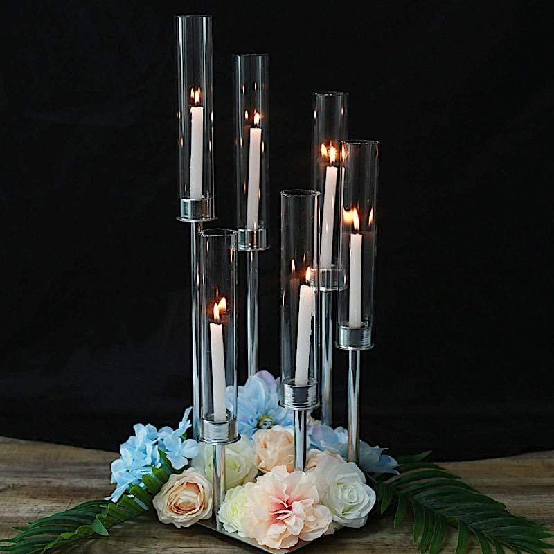 24 in tall Candelabra Candle Holder Centerpiece with Glass