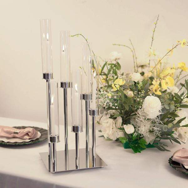 24 in tall Candelabra Candle Holder Centerpiece with Glass