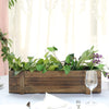 24x6 in Dark Brown Wood Rustic Rectangular Boxes Planter Holders Centerpieces
