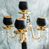 25" tall Gold and Black Metallic Votive Candle Holders with Crystal Accents