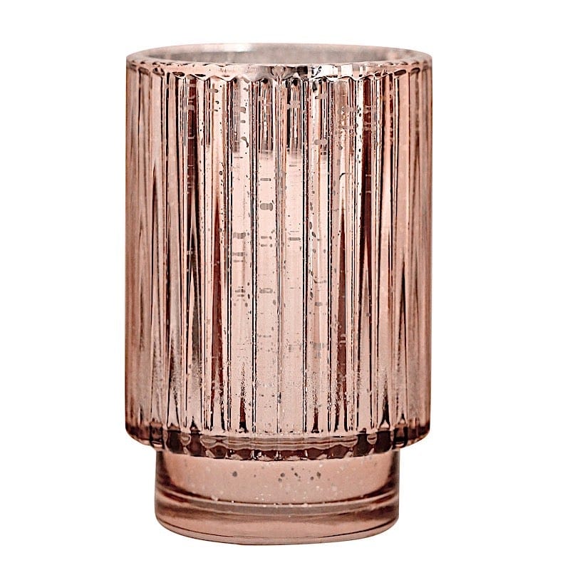 3 pcs 5 in Round Speckled Mercury Glass Votive Candle Holders