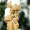 3 Gold 12 14 17 in tall Metal with Lacy Trim Glass Candle Holders Centerpieces
