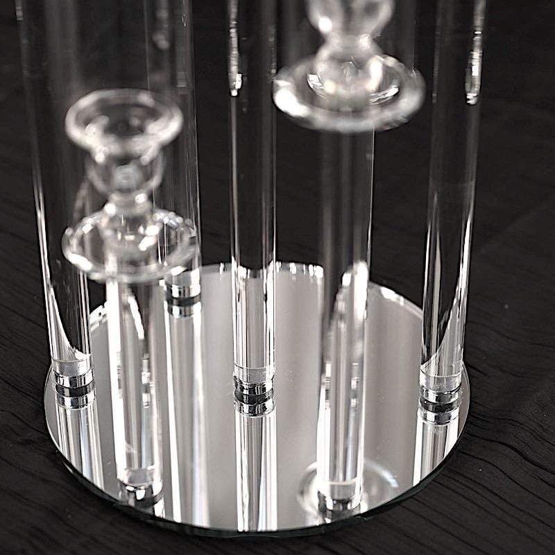 33 in tall Clear 7 Arm Crystal Glass Candelabra Pillar Votive Candle Holder