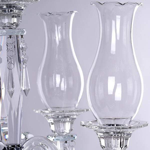 40 in tall Clear 5 Arm Crystal Glass Candelabra Hurricane Taper Candle Holder