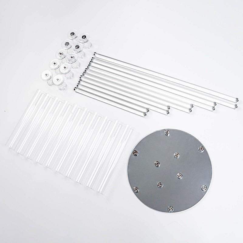 47 in tall Clear 10 Arm Crystal Glass Candelabra Pillar Votive Candle Holder