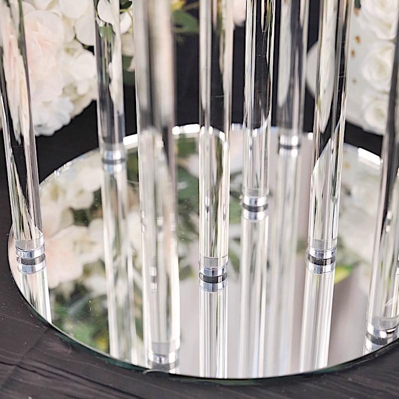 47 in tall Clear 10 Arm Crystal Glass Candelabra Pillar Votive Candle Holder