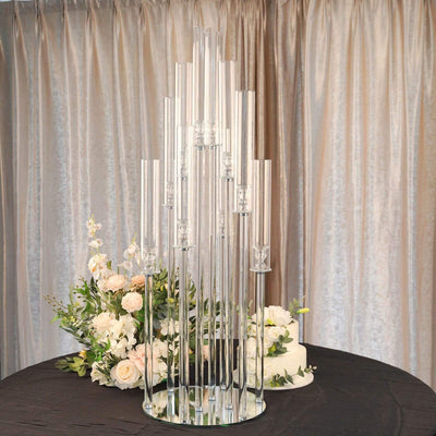 47 in tall Clear 10 Arm Crystal Glass Candelabra Pillar Votive Candle Holder