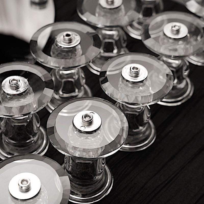 47 in tall Clear 10 Arm Crystal Glass Candelabra Pillar Votive Candle Holder