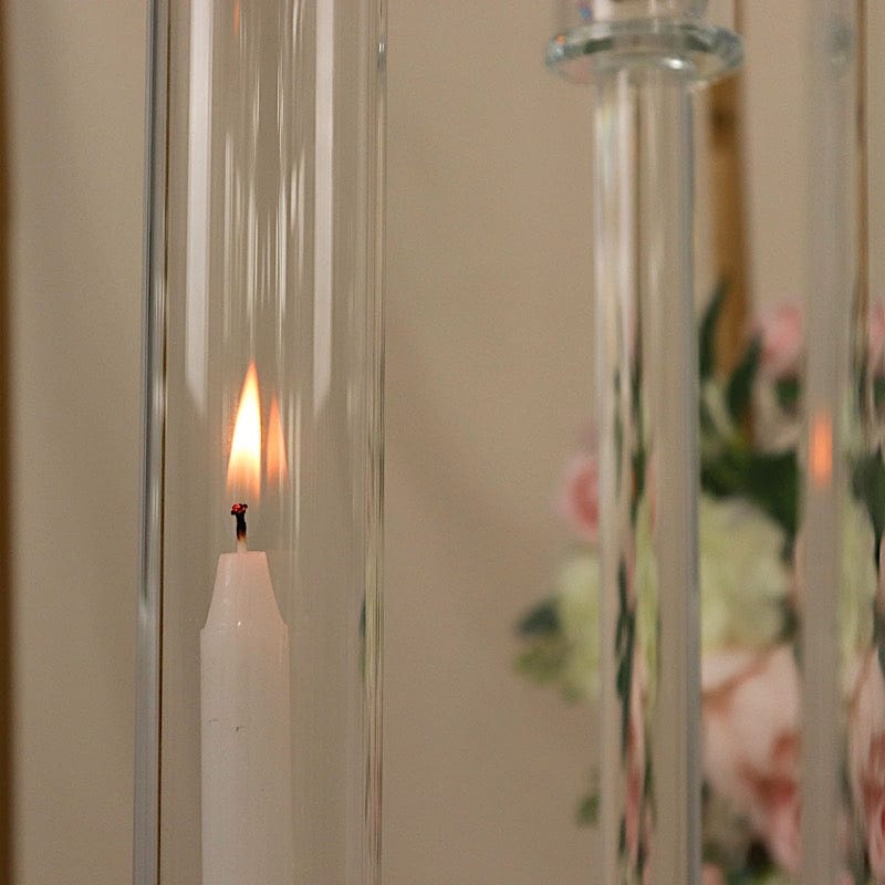 51 in tall Clear 5 Arm Crystal Glass Candelabra Taper Candle Holder