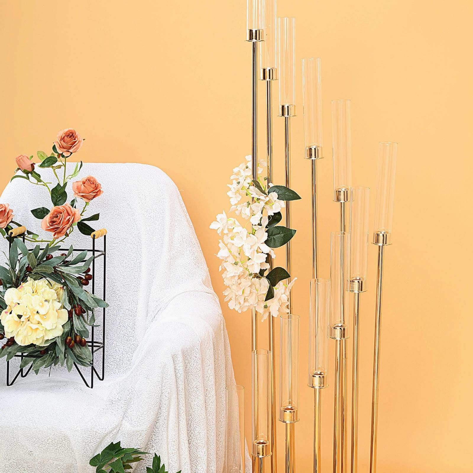 57 in tall Candelabra Candle Holder Centerpiece with Glass