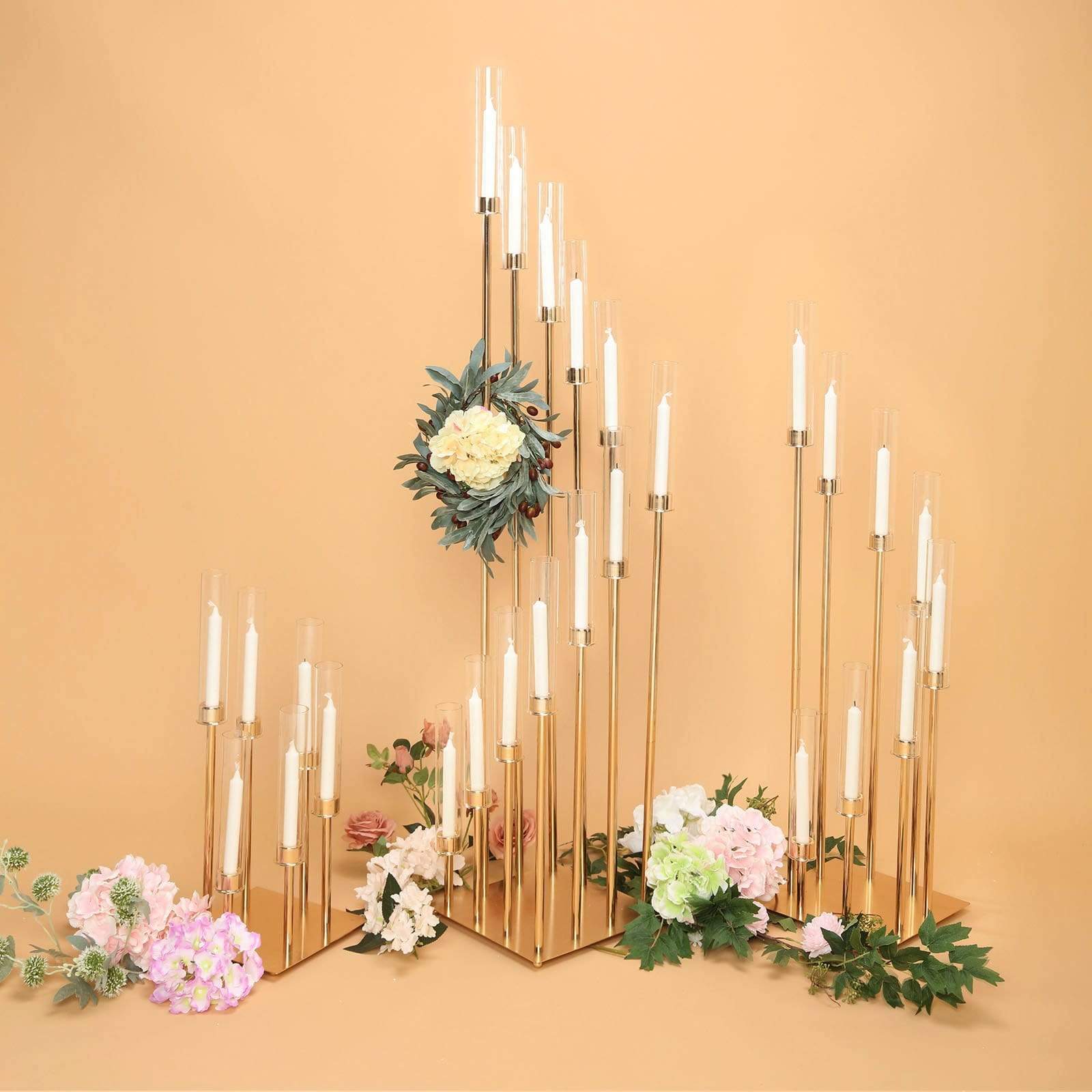 57 in tall Candelabra Candle Holder Centerpiece with Glass