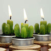 6 pcs 1.5 in tall Green Small Tealight Cactus Candles
