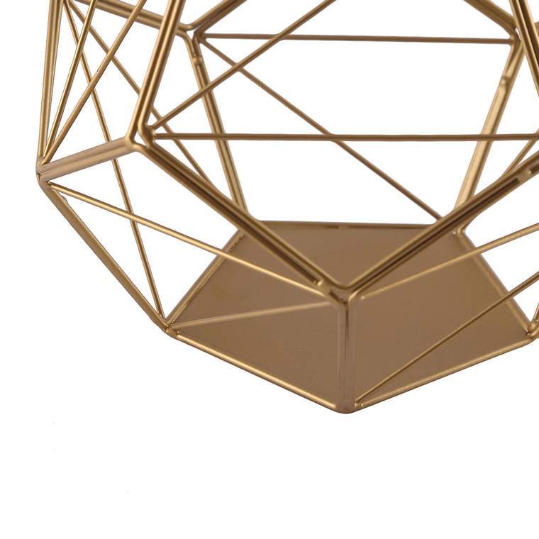 7 in tall Gold Geometric Candle Holder Centerpiece Vase